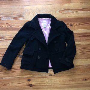 Old Navy Girls Black Wool Pea Coat
